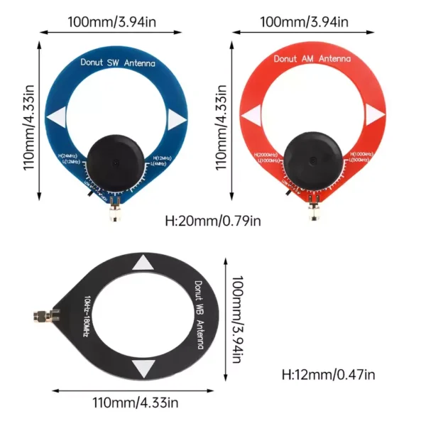 Donut SW/AM/WB Loop Antenna Complete Set (1 x AM, 1 x SW, 1 x WB) - Image 3